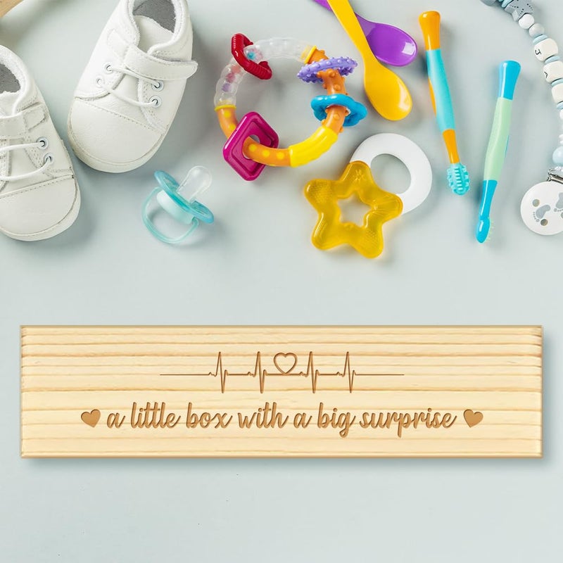 CHGCRAFT Pregnancy Announcement Gifts Pregnancy Test Keepsake Box with Raffia Ribbon Surprise Announcement Gift with Lock to Husband Grandparents Parents, 8x2x1.2inch - Image 4